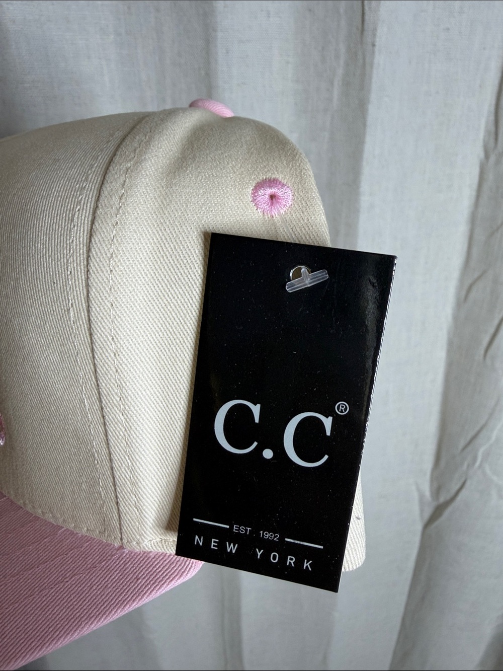 C.C Two-Tone Cream and Pink 'Go Ask Your Dad' Cap - Picture 2 of 3
